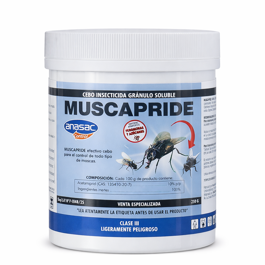 Insecticida cebo Muscapride 10 SG 250 G.